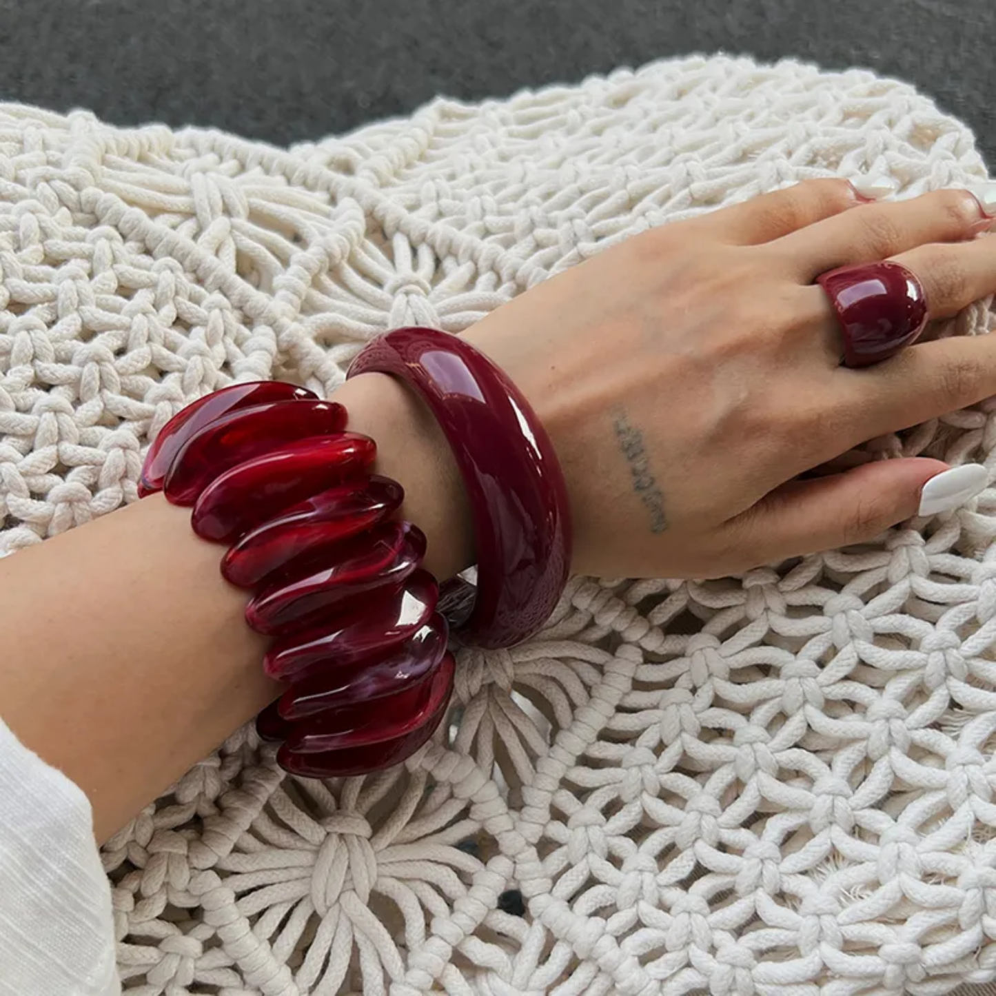 Merlot Wrist Bracelet Stack
