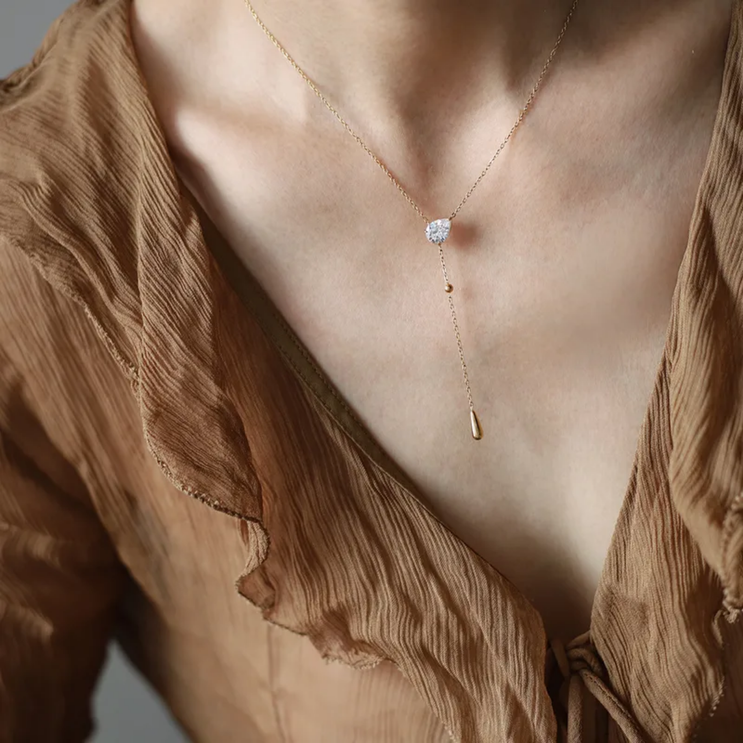 Solitaire Drip Necklace