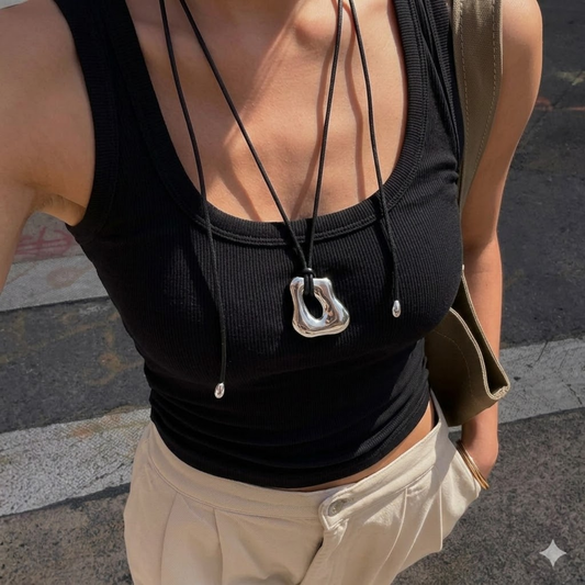 Asymmetric Silver Necklace