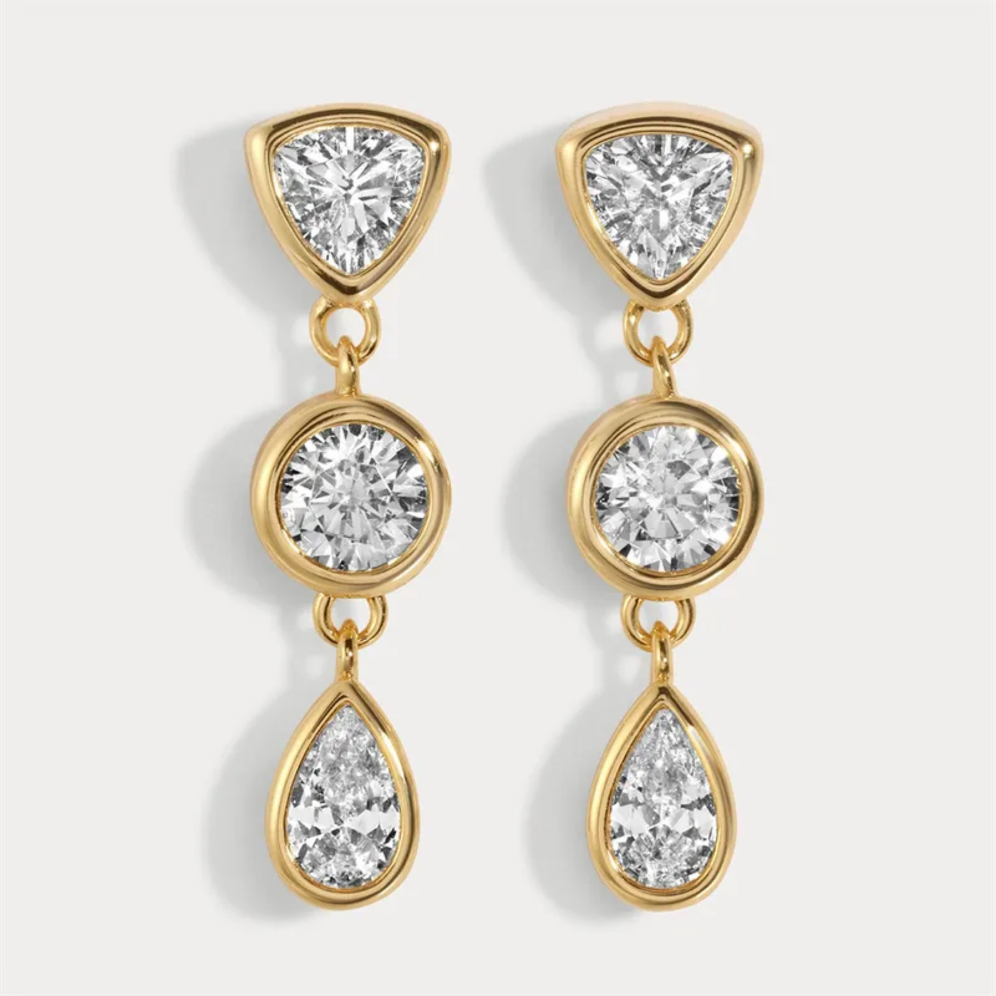 Triple Drop Earrings (Gold)
