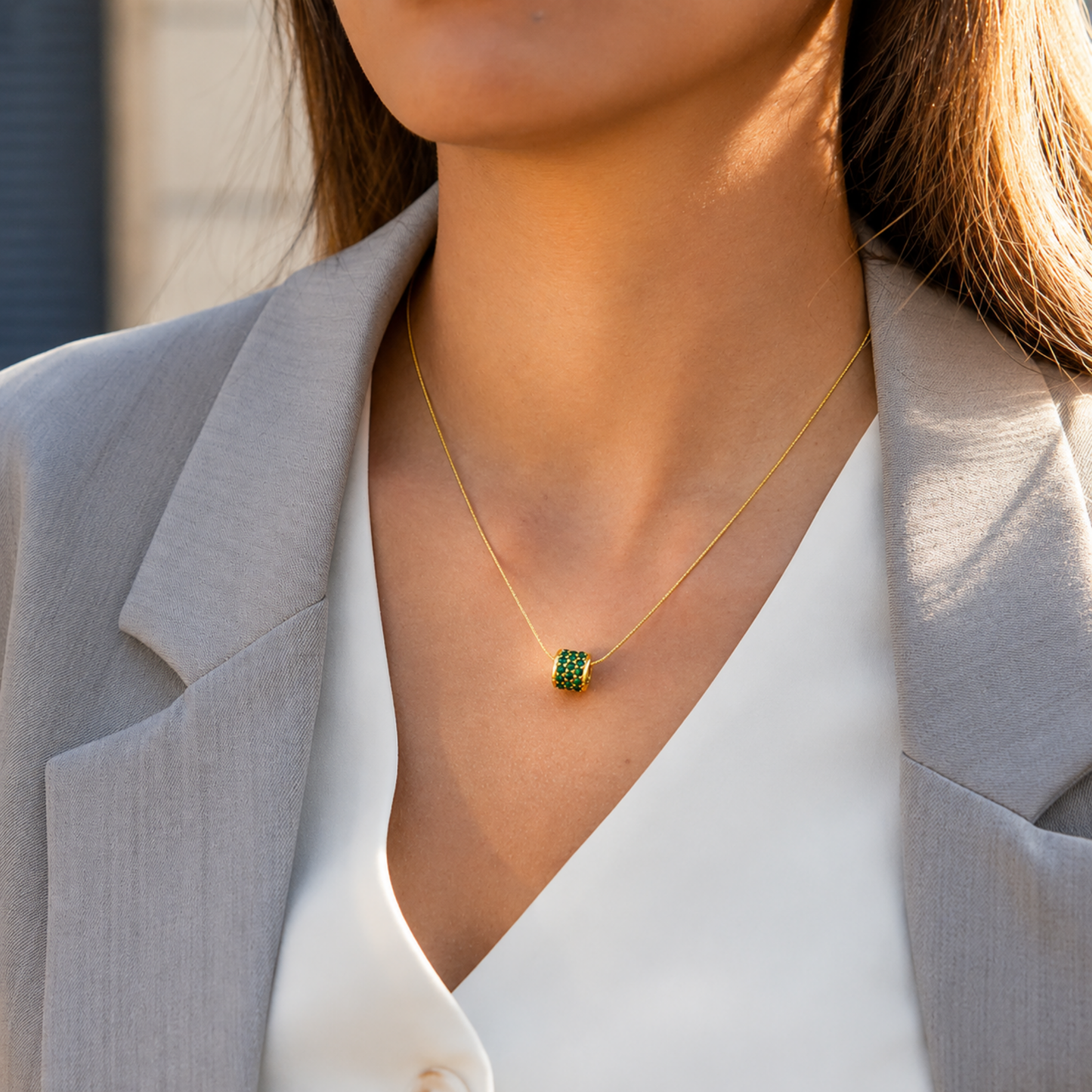Emerald Pave Necklace