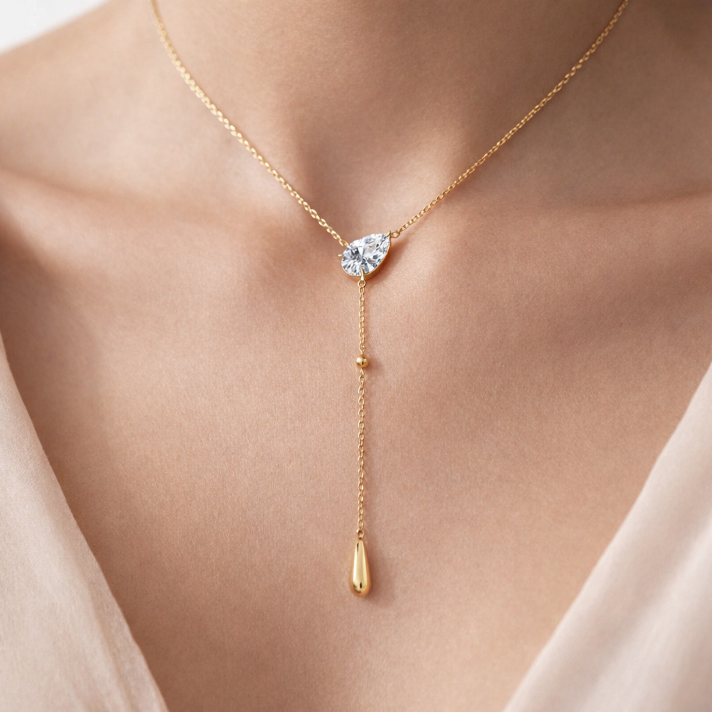 Solitaire Drip Necklace