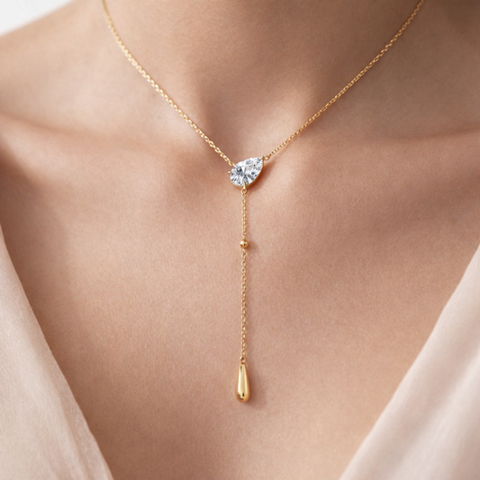 Solitaire Drip Necklace