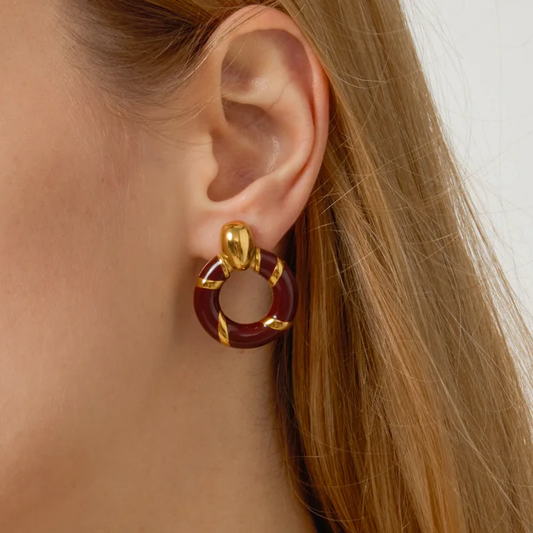 Carnelian Ring Earrings