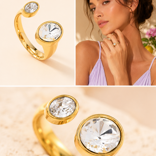 Double Solitaire Open Ring