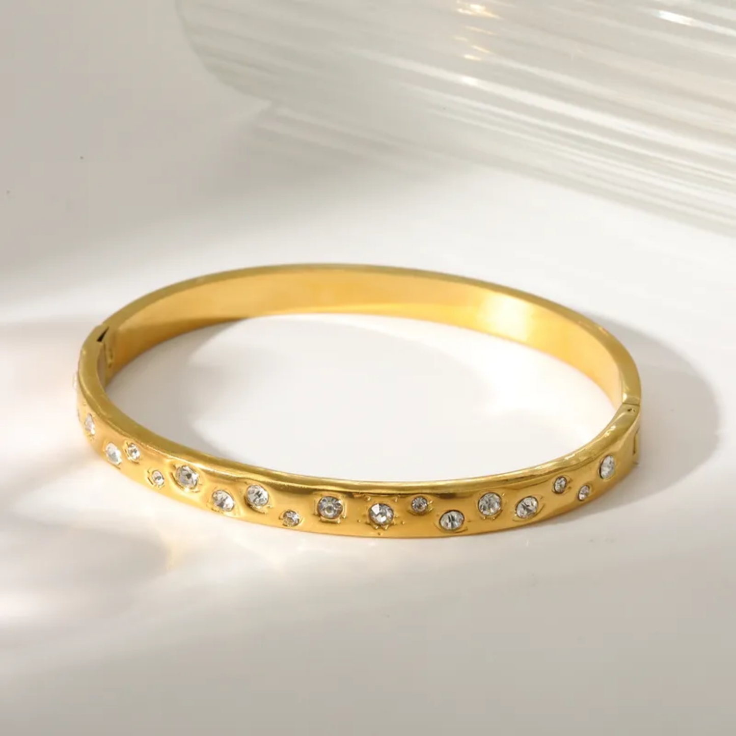 Crystal Inlay Gold Bracelet