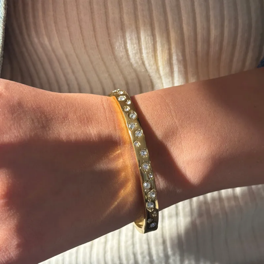 Crystal Inlay Gold Bracelet